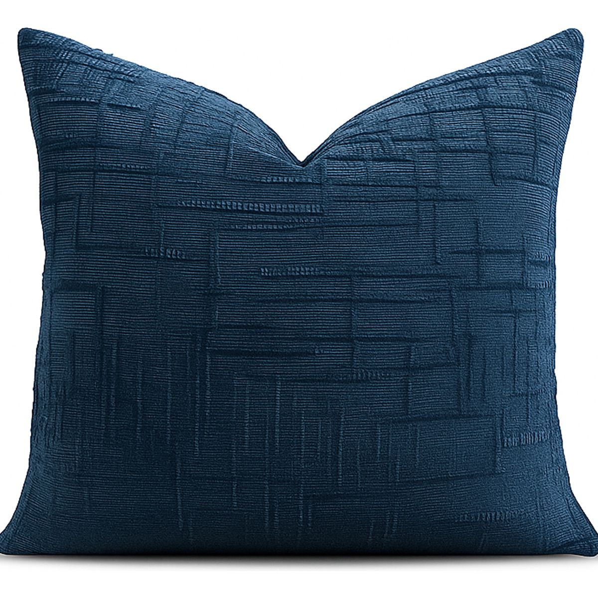 ARMONIA - Funda de cojín chenille azul decorativa 45x45 suave 744