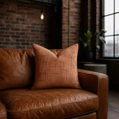 ARMONIA - Funda cojín 45x45 color coral textura chenille sofá cama 744