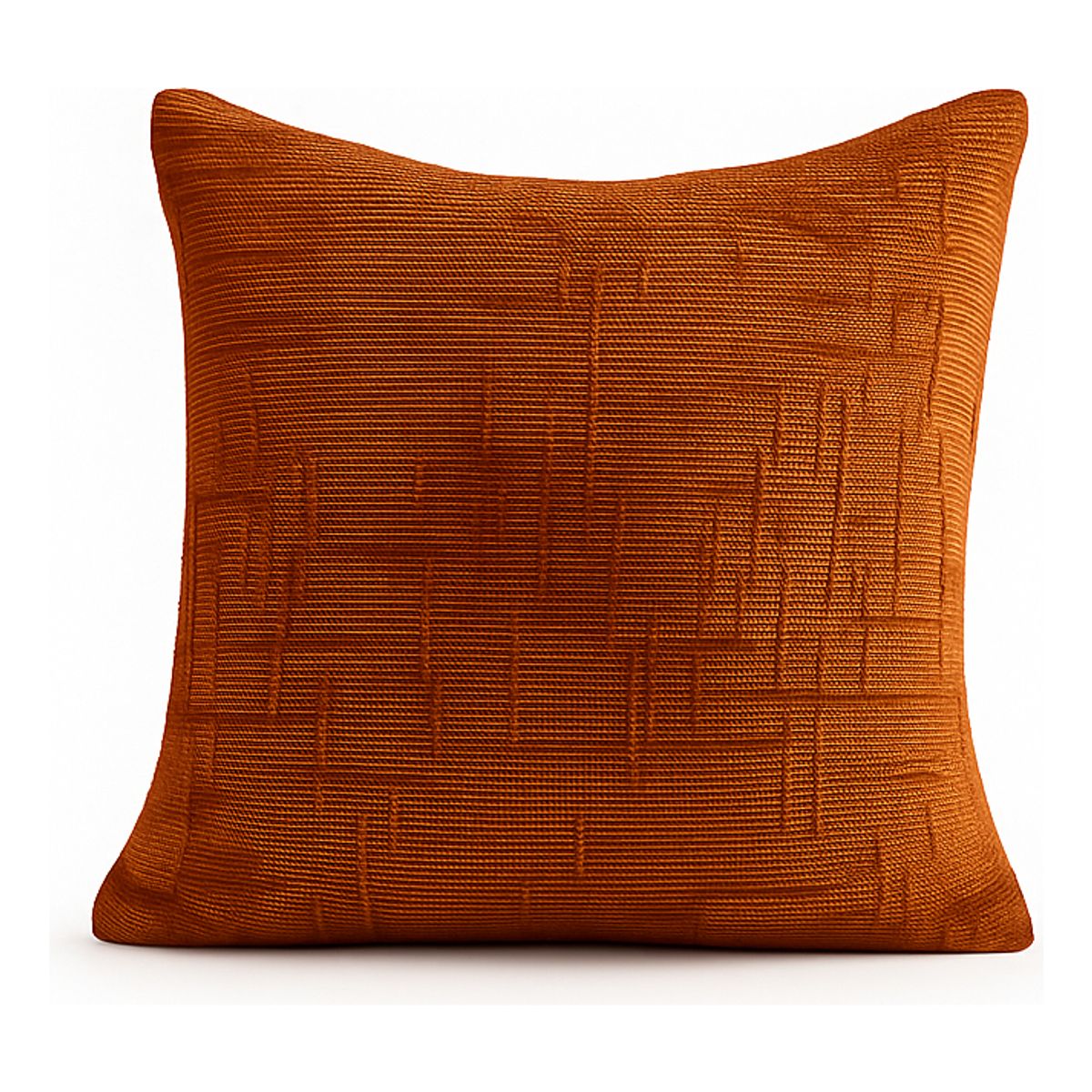 ARMONIA - Funda de cojín chenille terracota decorativa 45x45 suave 744