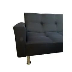 GENERICO - FUTON CAMA CON BRAZOS NEGRO LINO