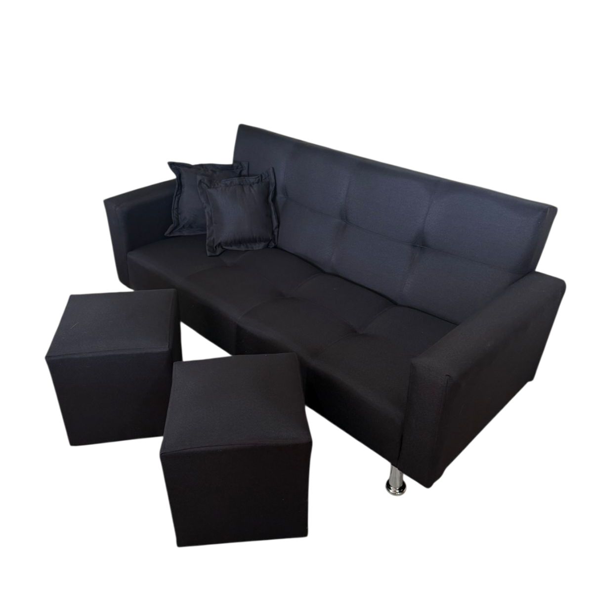GENERICO - FUTON CAMA CON BRAZOS NEGRO LINO