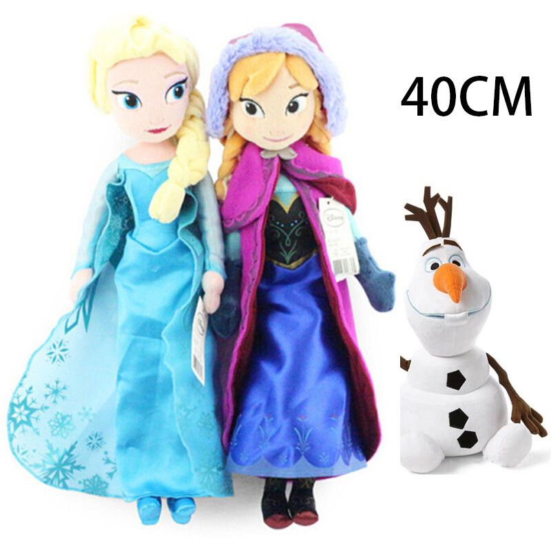 DANWEILE - Combo de peluches Ana + Elsa + Olaf 40cm