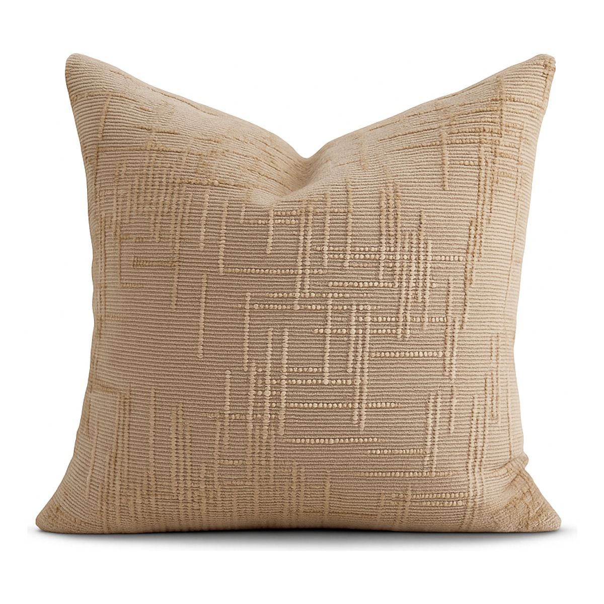 ARMONIA - Funda cojín 45x45 color crema textura chenille sofá cama 744