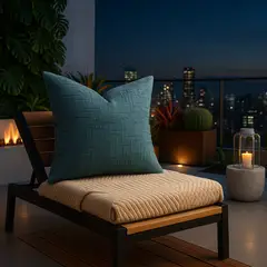 ARMONIA - Funda de almohadón chenille verde 45x45 living dormitorio 744