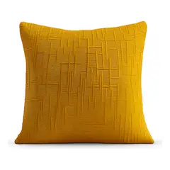 ARMONIA - Funda de cojín chenille amarillo decorativa 45x45 suave 744