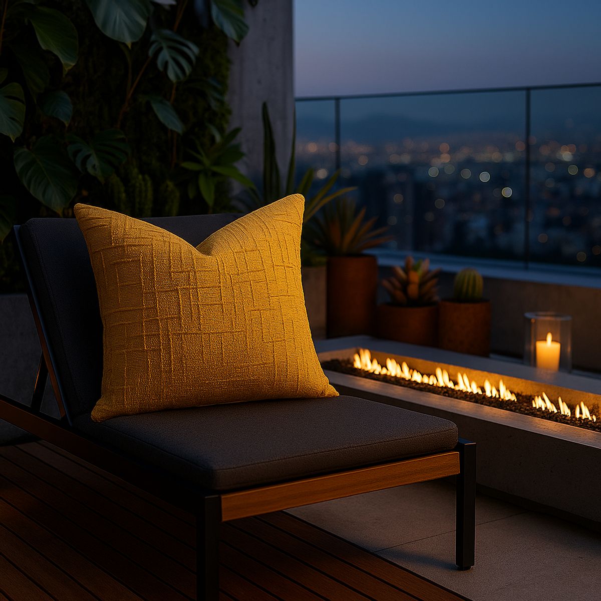 ARMONIA - Cubre cojín amarillo chenille 45x45 diseño elegante sala CL 744