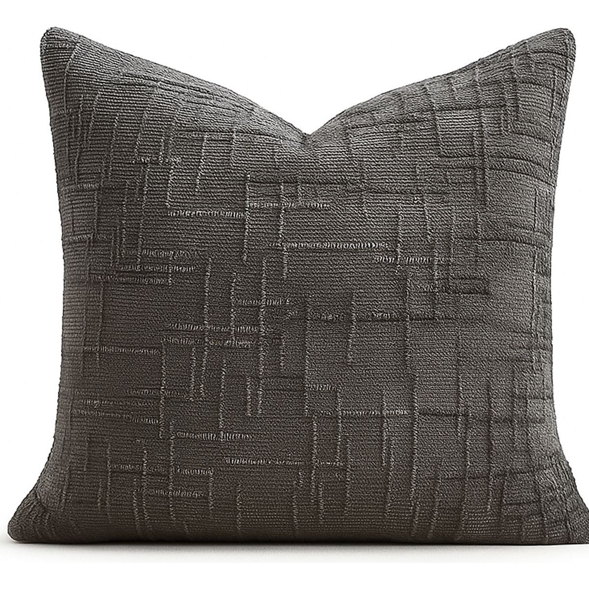 ARMONIA - Funda de cojín chenille gris decorativa 45x45 suave 744