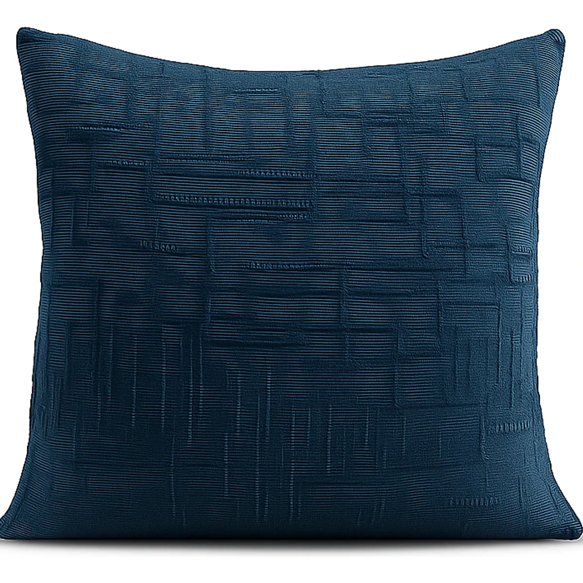ARMONIA - Funda de cojín chenille azul decorativa 45x45 suave 744