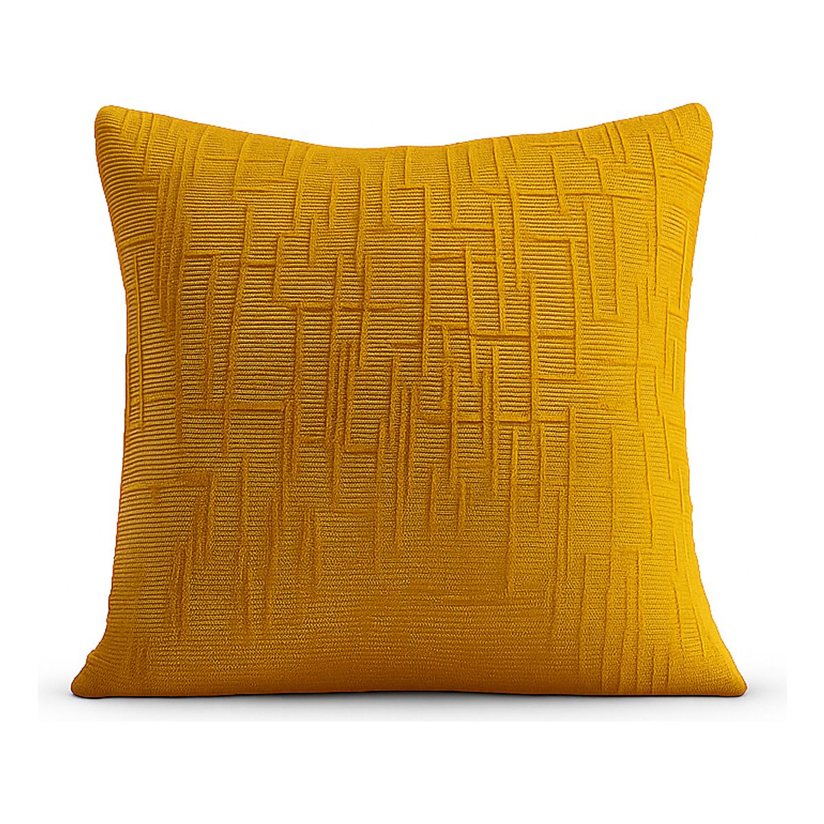 ARMONIA - Funda de cojín chenille amarillo decorativa 45x45 suave 744