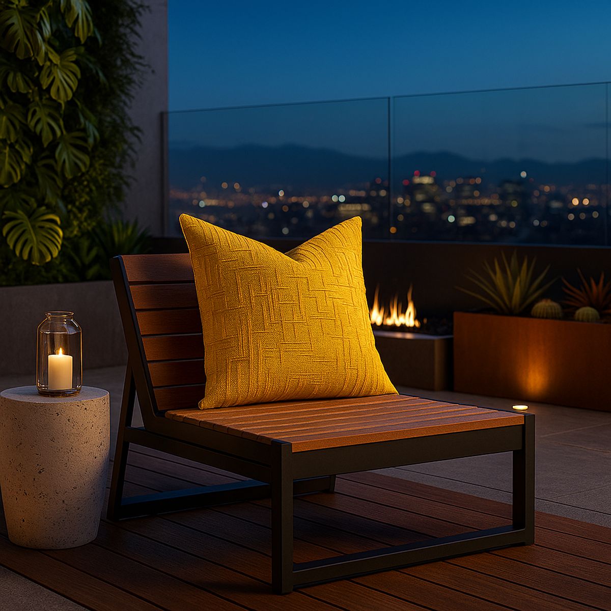 ARMONIA - Funda de cojín chenille amarillo decorativa 45x45 suave 744