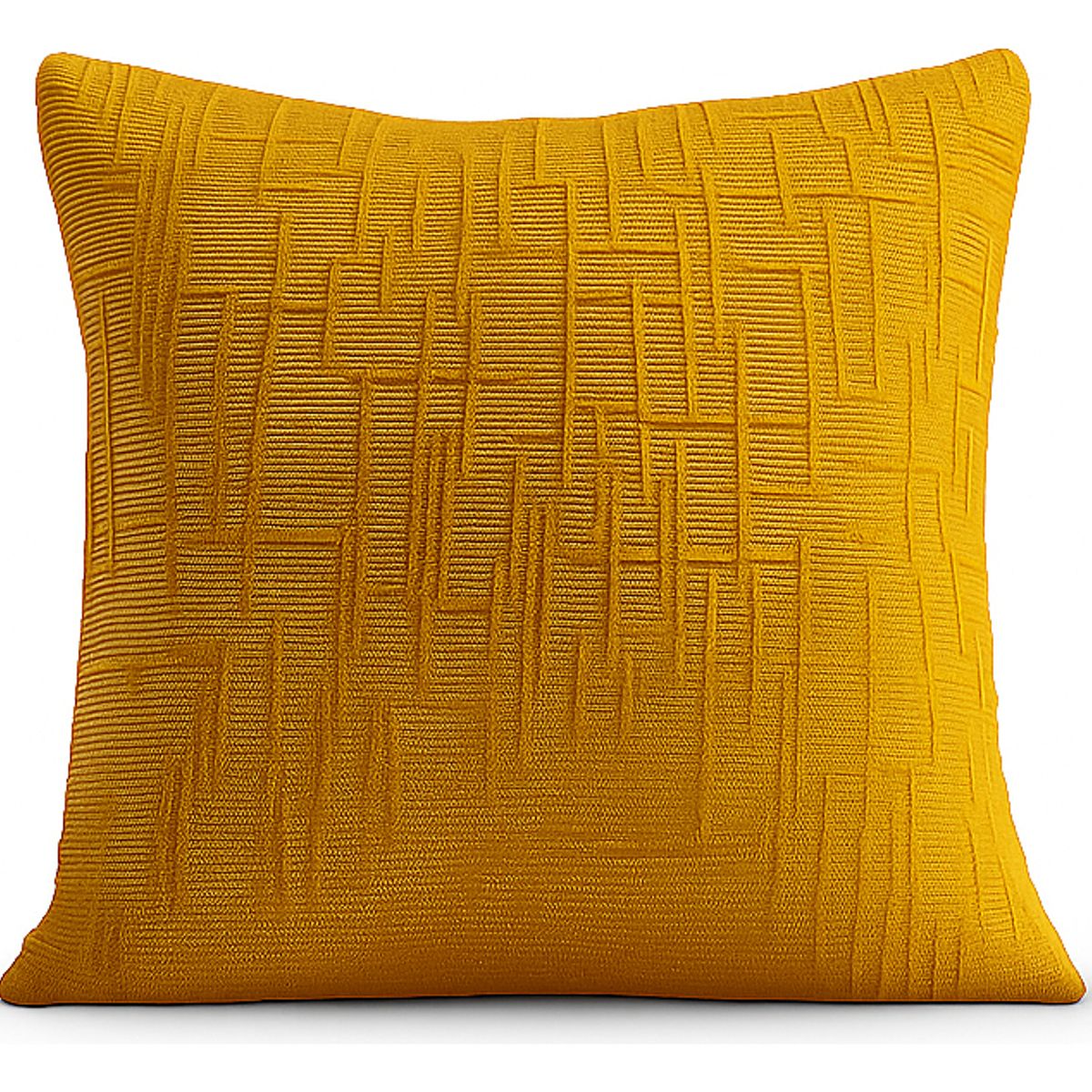 ARMONIA - Funda decorativa amarillo chenille cojín 45x45 estilo moderno 744