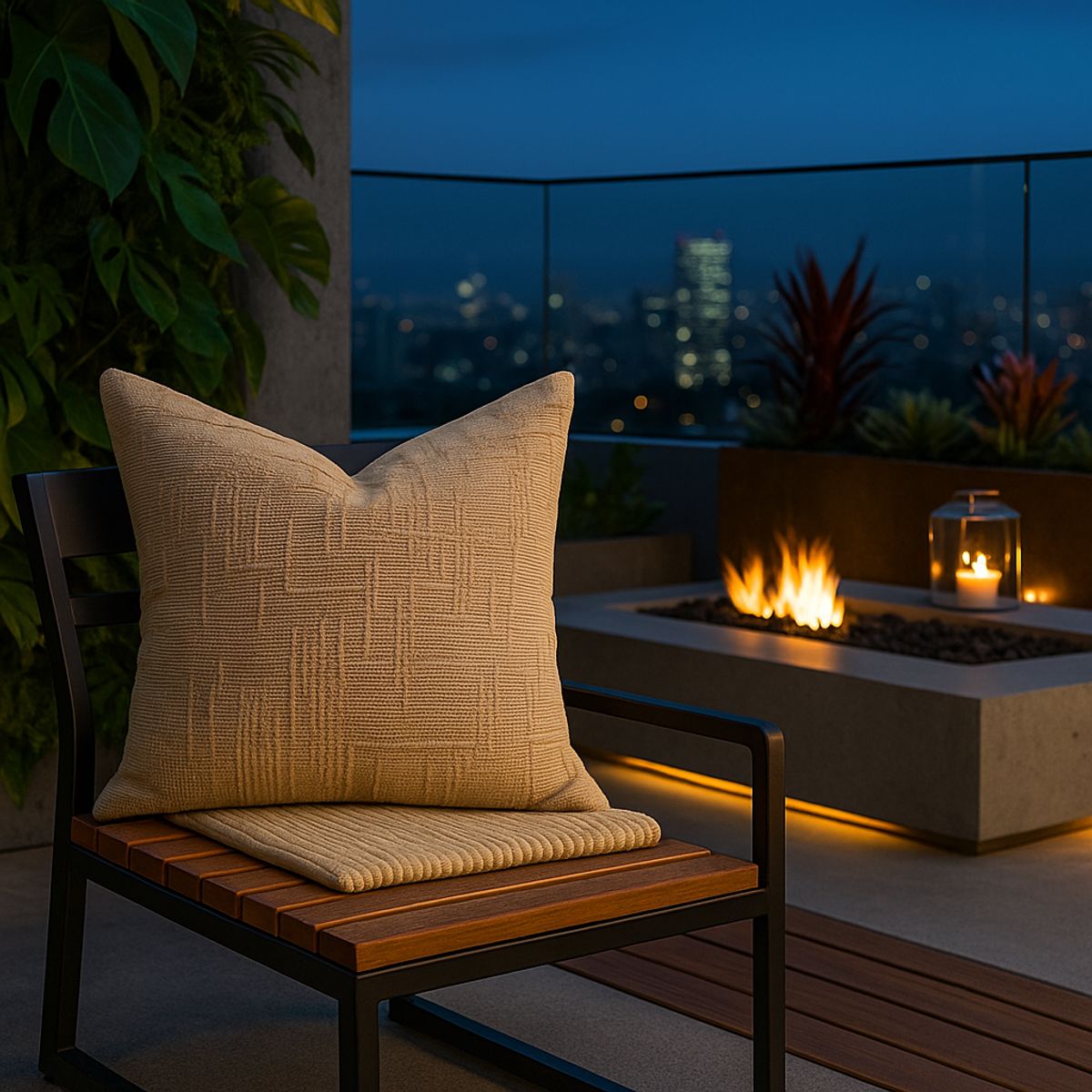 ARMONIA - Cubre cojín crema chenille 45x45 diseño elegante sala CL 744