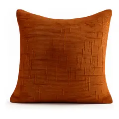 ARMONIA - Funda de cojín chenille terracota decorativa 45x45 suave 744