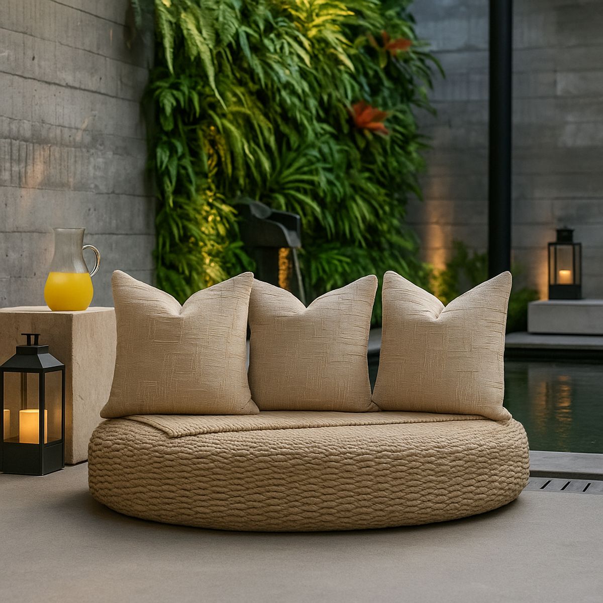 ARMONIA - Pack 3 fundas de cojín chenille crema decorativas 45x45 suaves 744