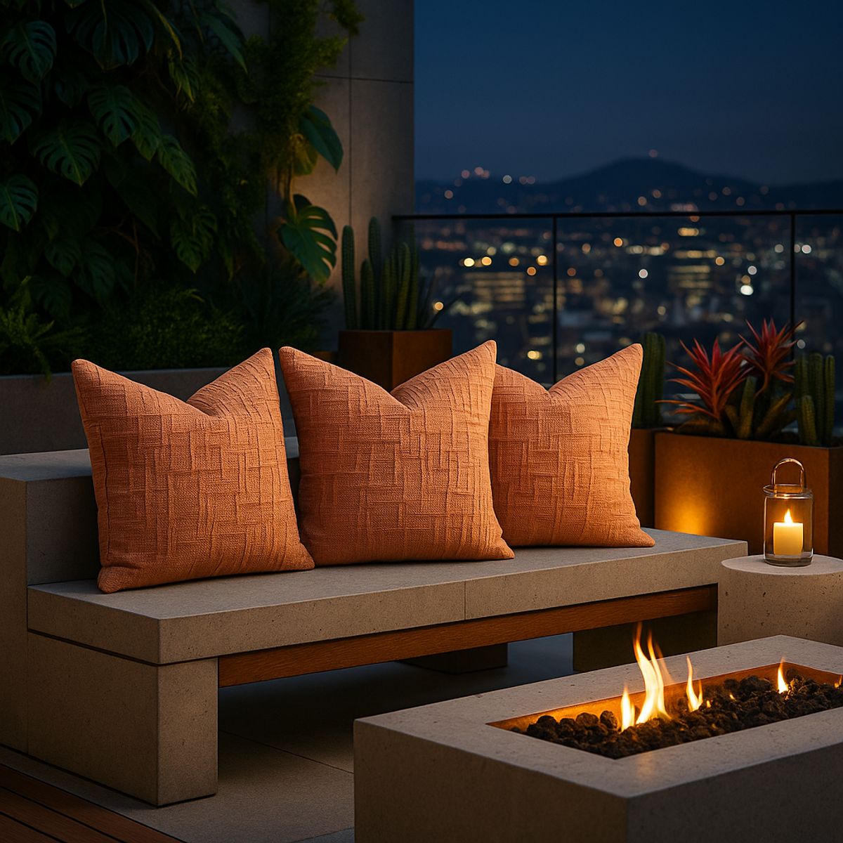 ARMONIA - Pack 3 fundas de cojín chenille coral decorativas 45x45 suaves 744