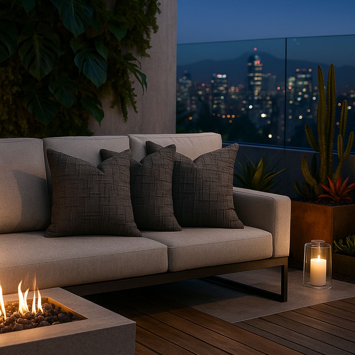 ARMONIA - Pack 3 fundas de cojín chenille gris decorativas 45x45 suaves 744