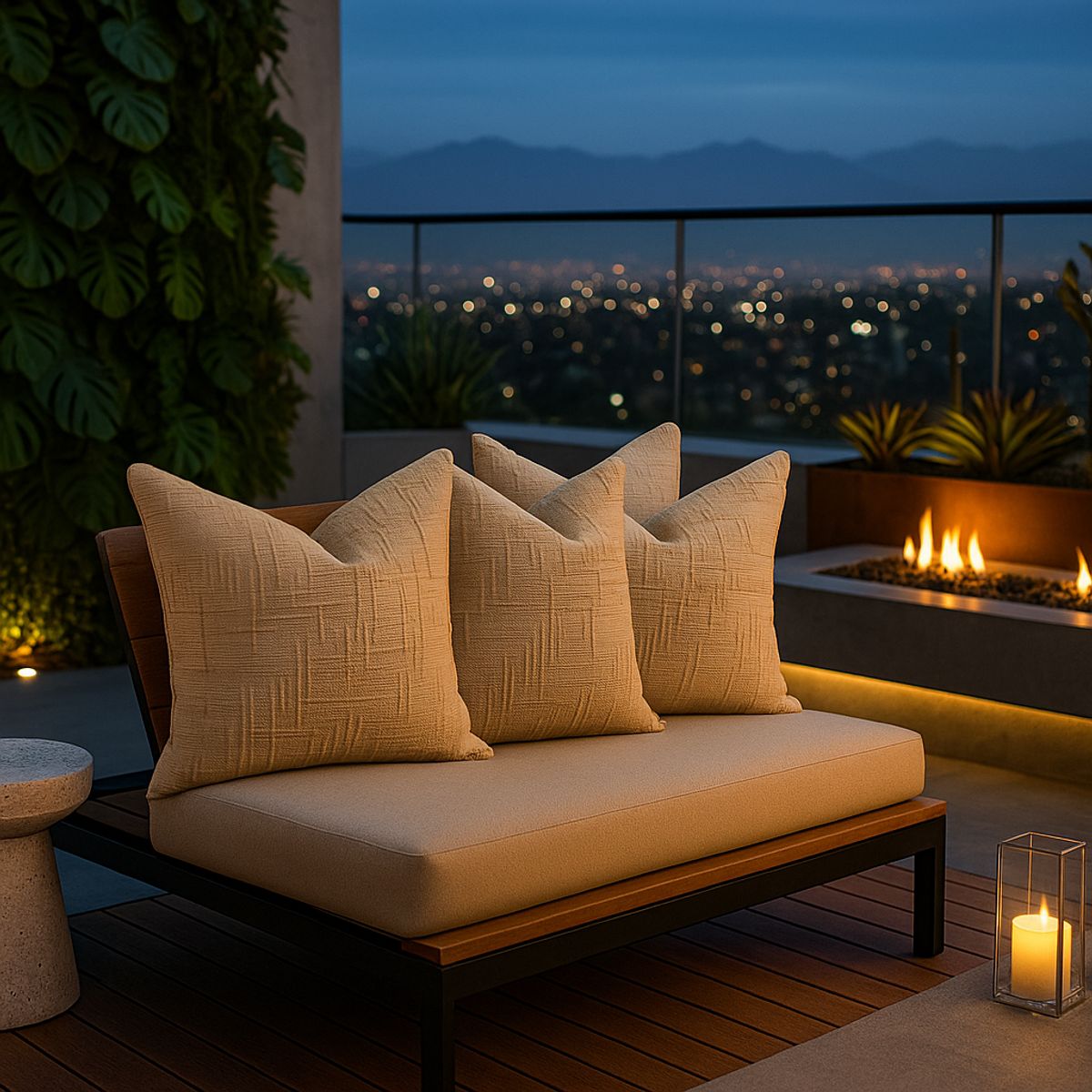 ARMONIA - Pack 3 fundas de almohadón chenille crema 45x45 living dormitorio 744