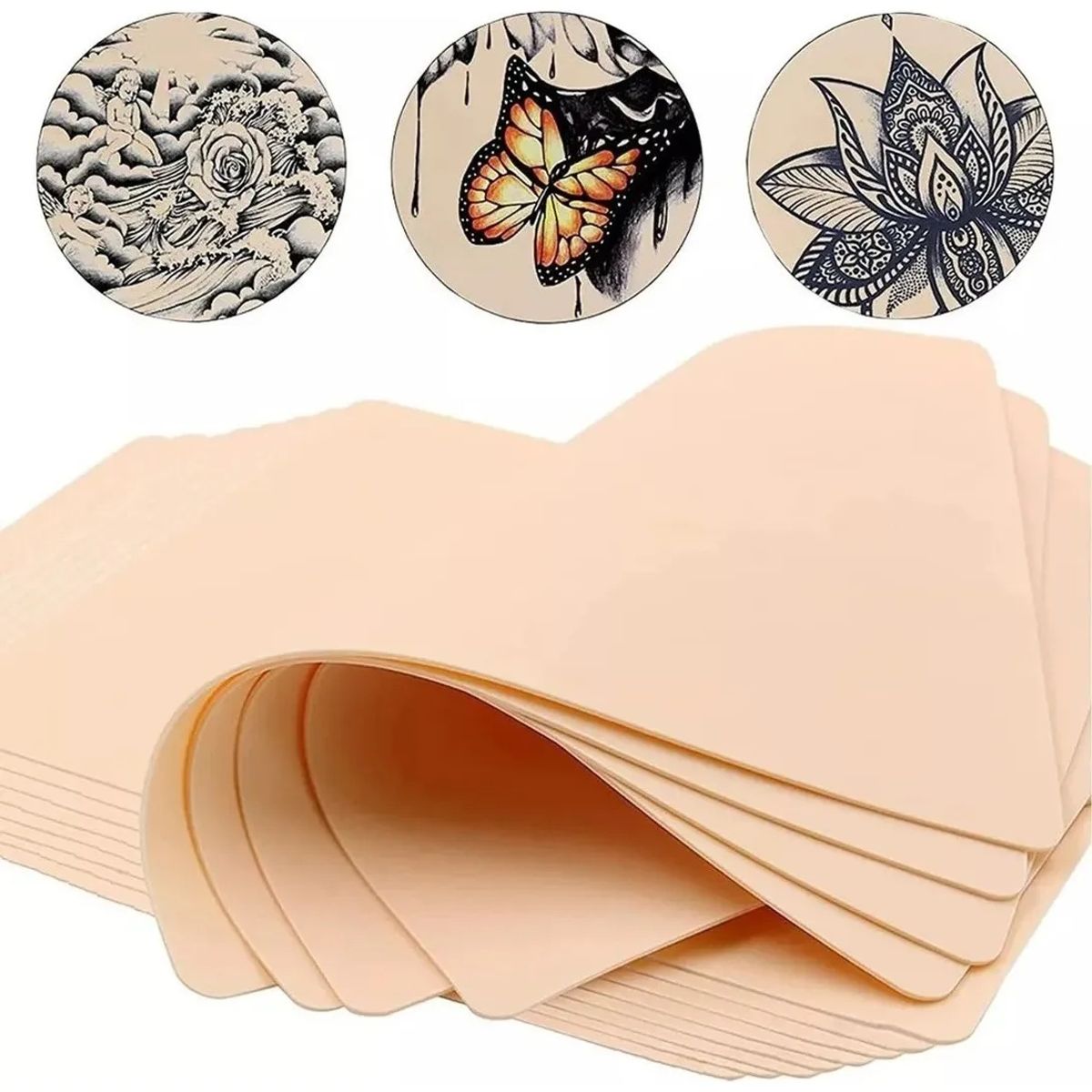 KUANGYE - Pack 10 Piel Sintetica Tattoo Piel De Practica Tatuaje 1mm