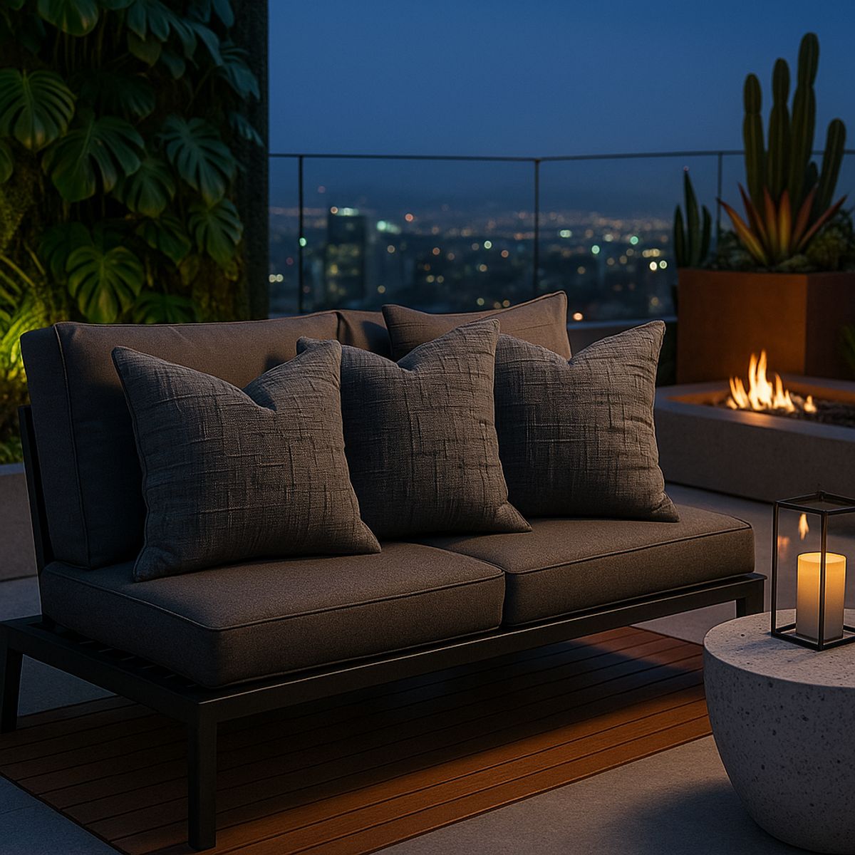 ARMONIA - Pack 3 fundas decorativas gris chenille cojín 45x45 estilo moderno 744