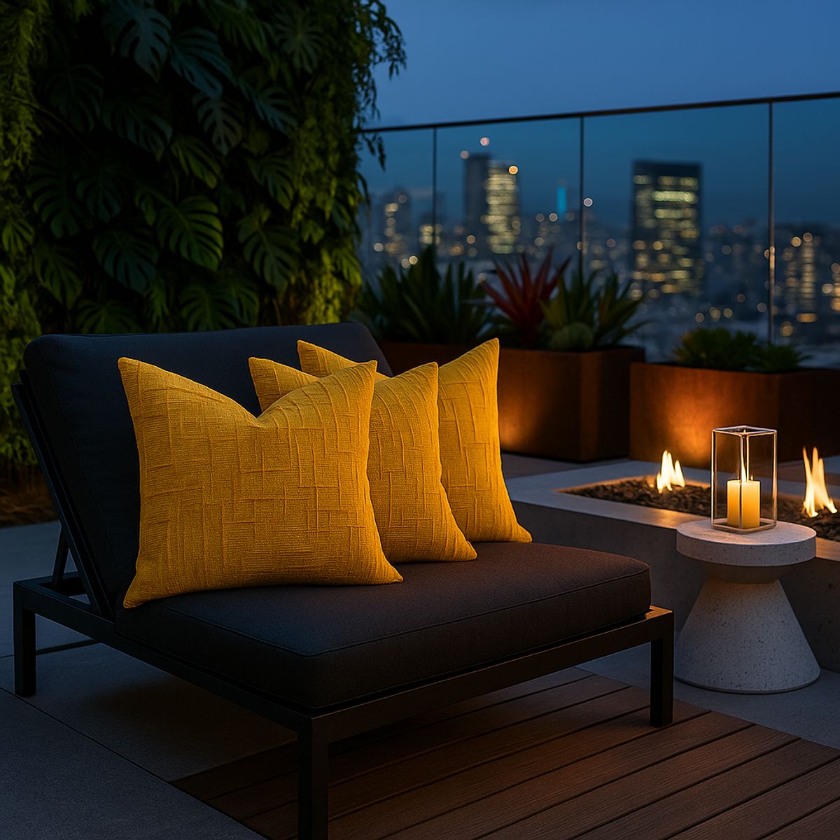 ARMONIA - Pack 3 cubre cojín amarillo chenille 45x45 diseño elegante sala CL 744