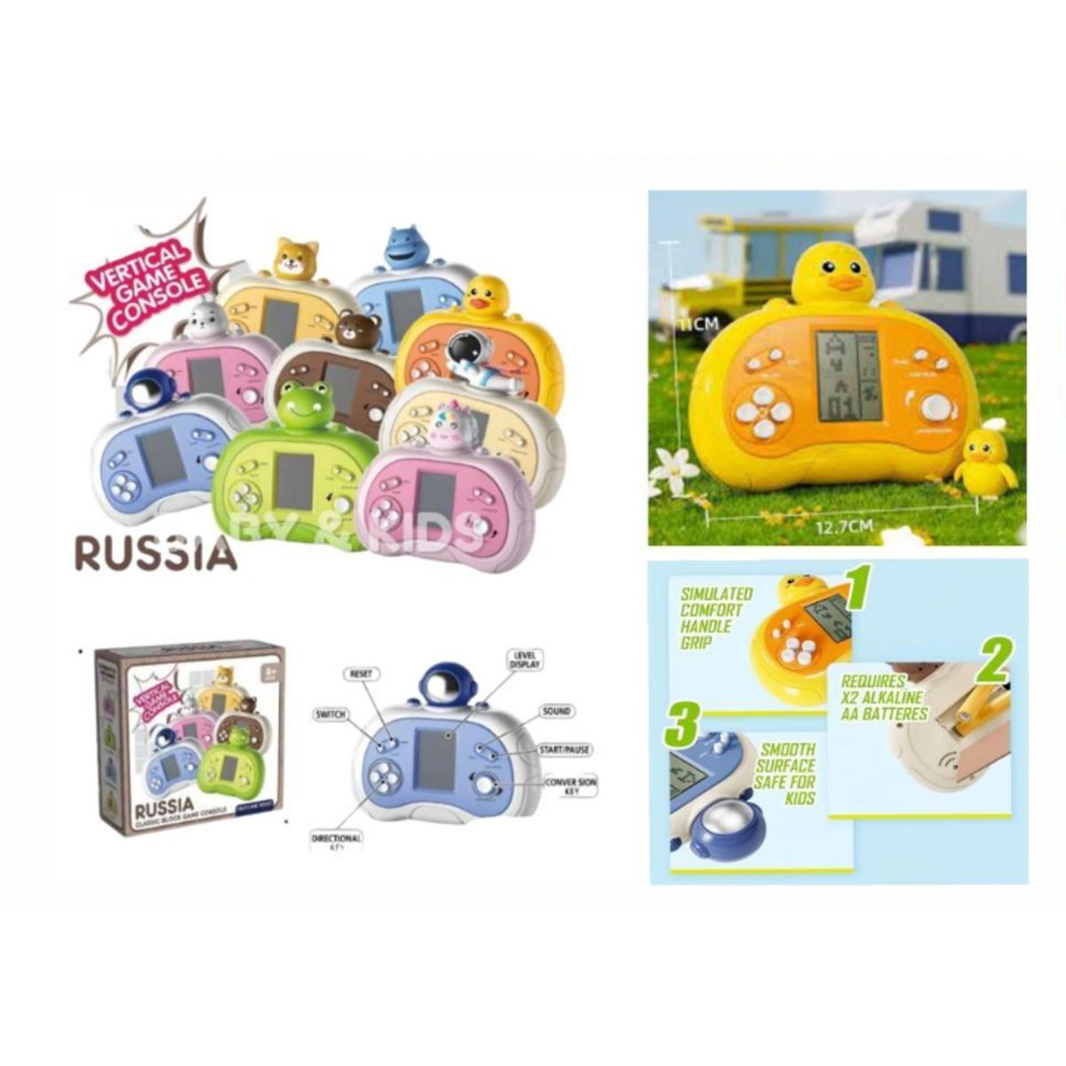 GENERICO - Consola De Juego De Bloques Portatil Diseño Gato