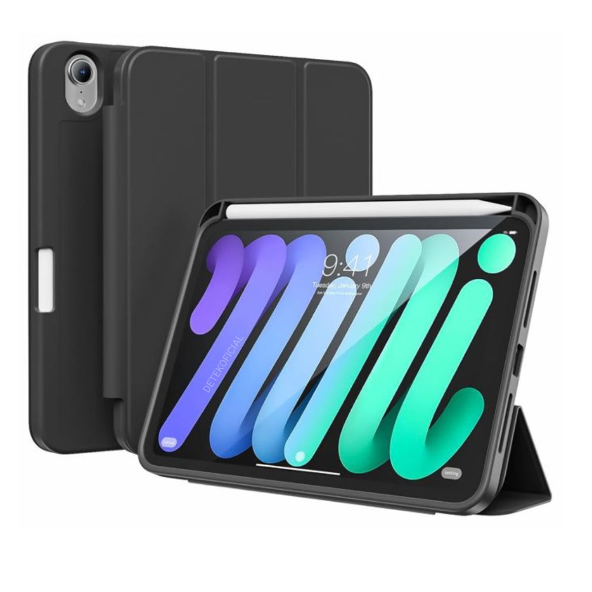 GENERICO - Funda Para iPad Mini 7 Espacio Ranura Para Lapiz - Negro