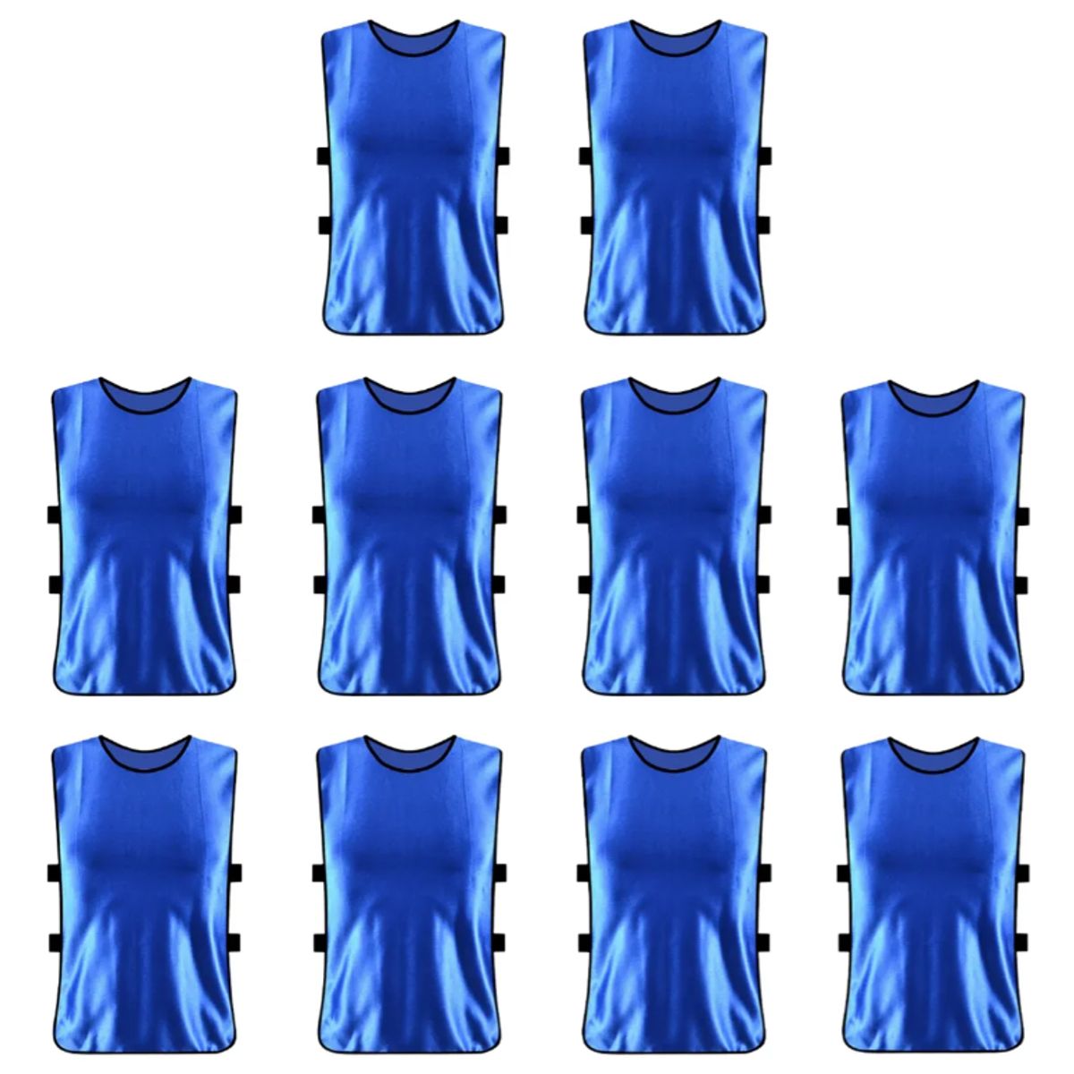 GENERICO - Pack X10 Chaleco Deportivo Peto Multiuso Para Adultos Futbol Azul Universal Allinx