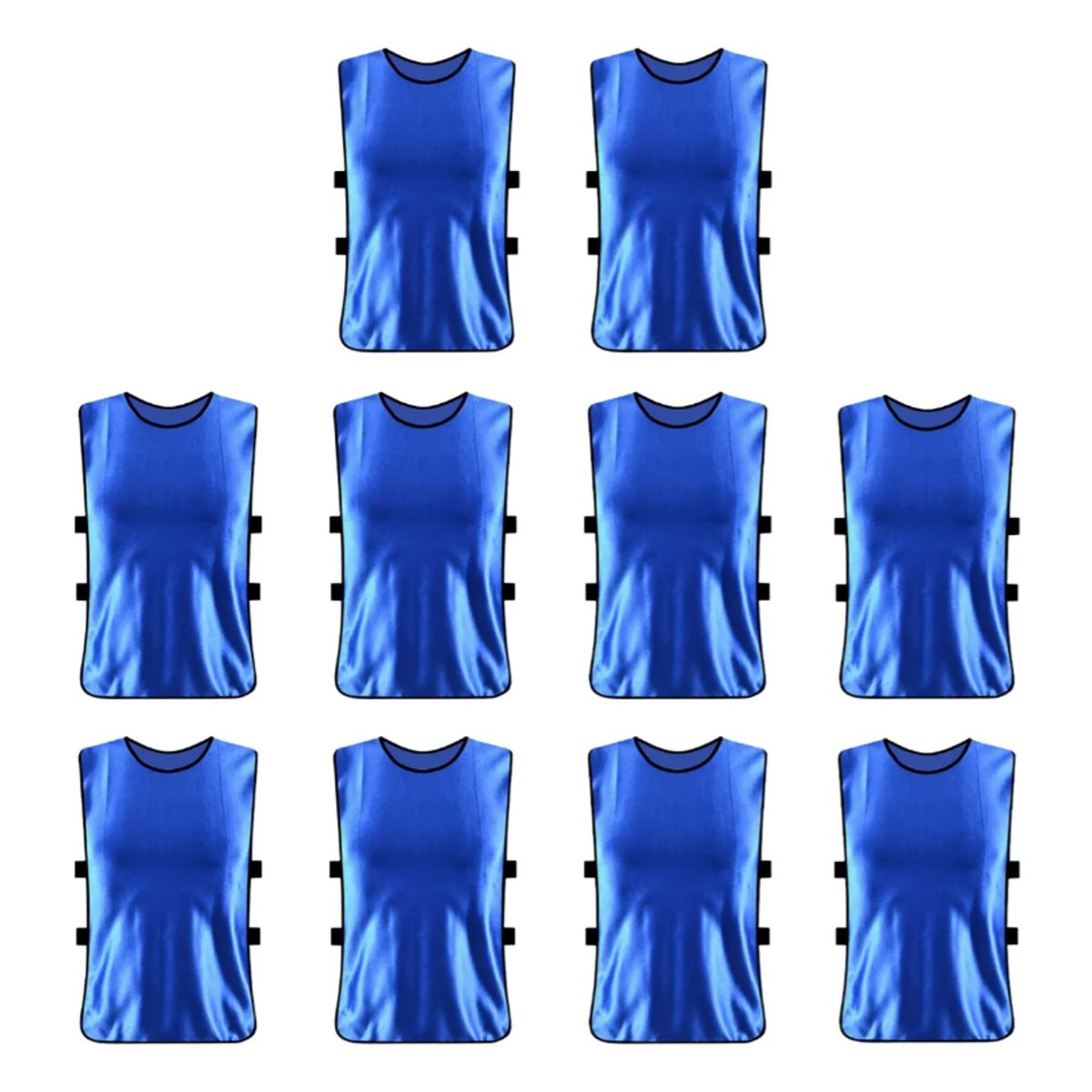 GENERICO - Pack X10 Chaleco Deportivo Peto Multiuso Para Adultos Futbol Azul Universal Allinx