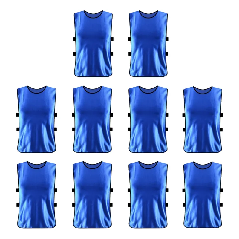 GENERICO - Pack X10 Chaleco Deportivo Peto Multiuso Para Adultos Futbol Azul Universal Allinx