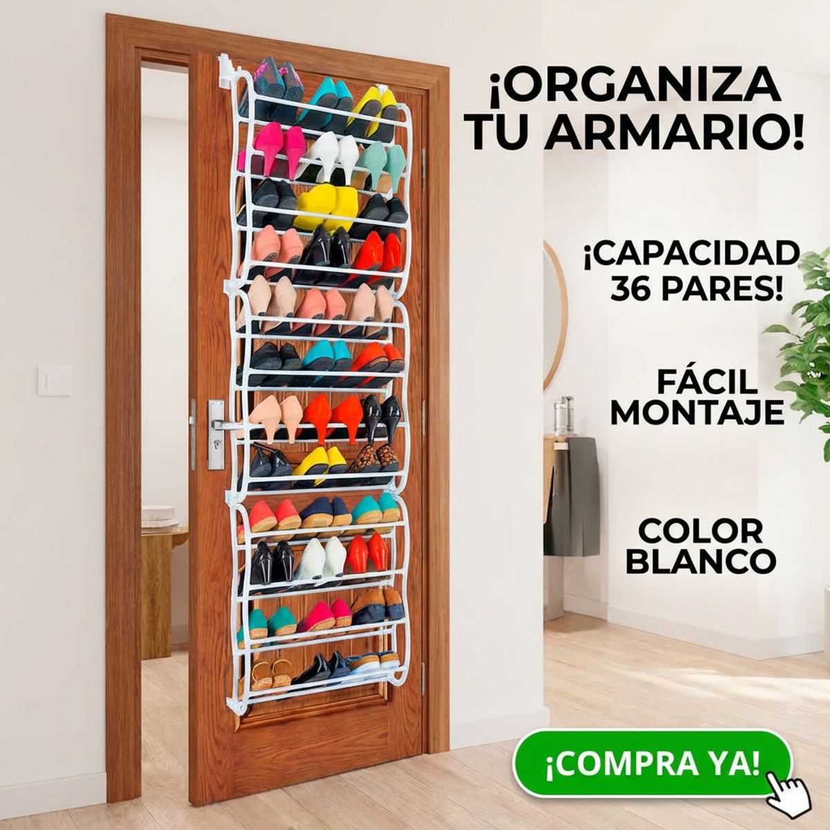 MOVI - Organizador de Zapatos colgante para Puertas  36 Pares