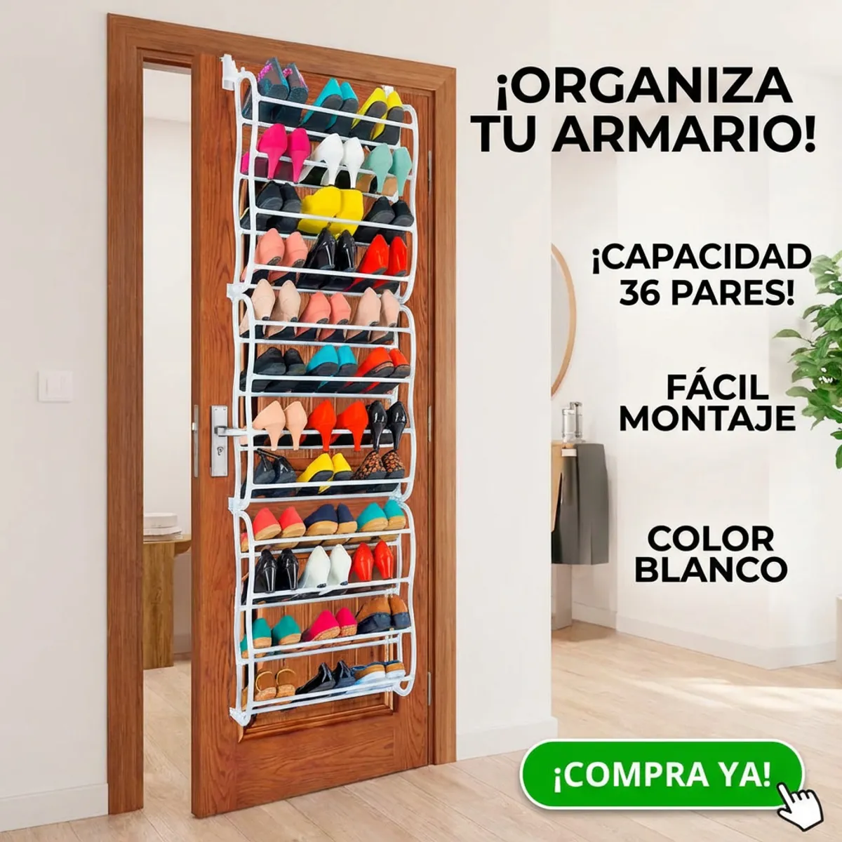 MOVI - Organizador de Zapatos colgante para Puertas  36 Pares
