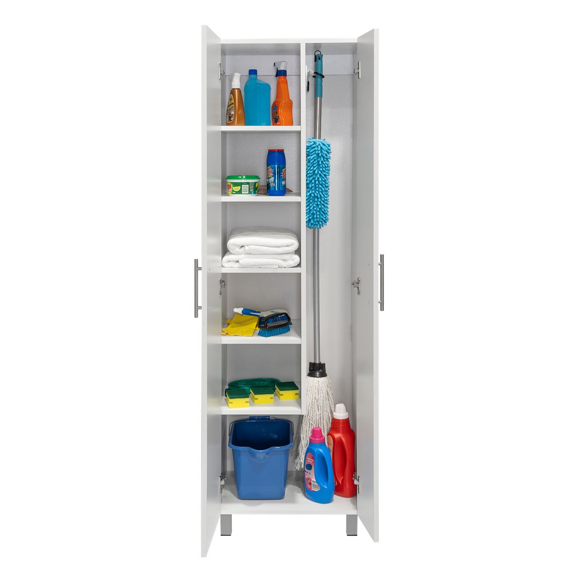 TUHOME - Mueble De Aseo Nala Multiusos 2 Puertas Y Colgadores Blanco