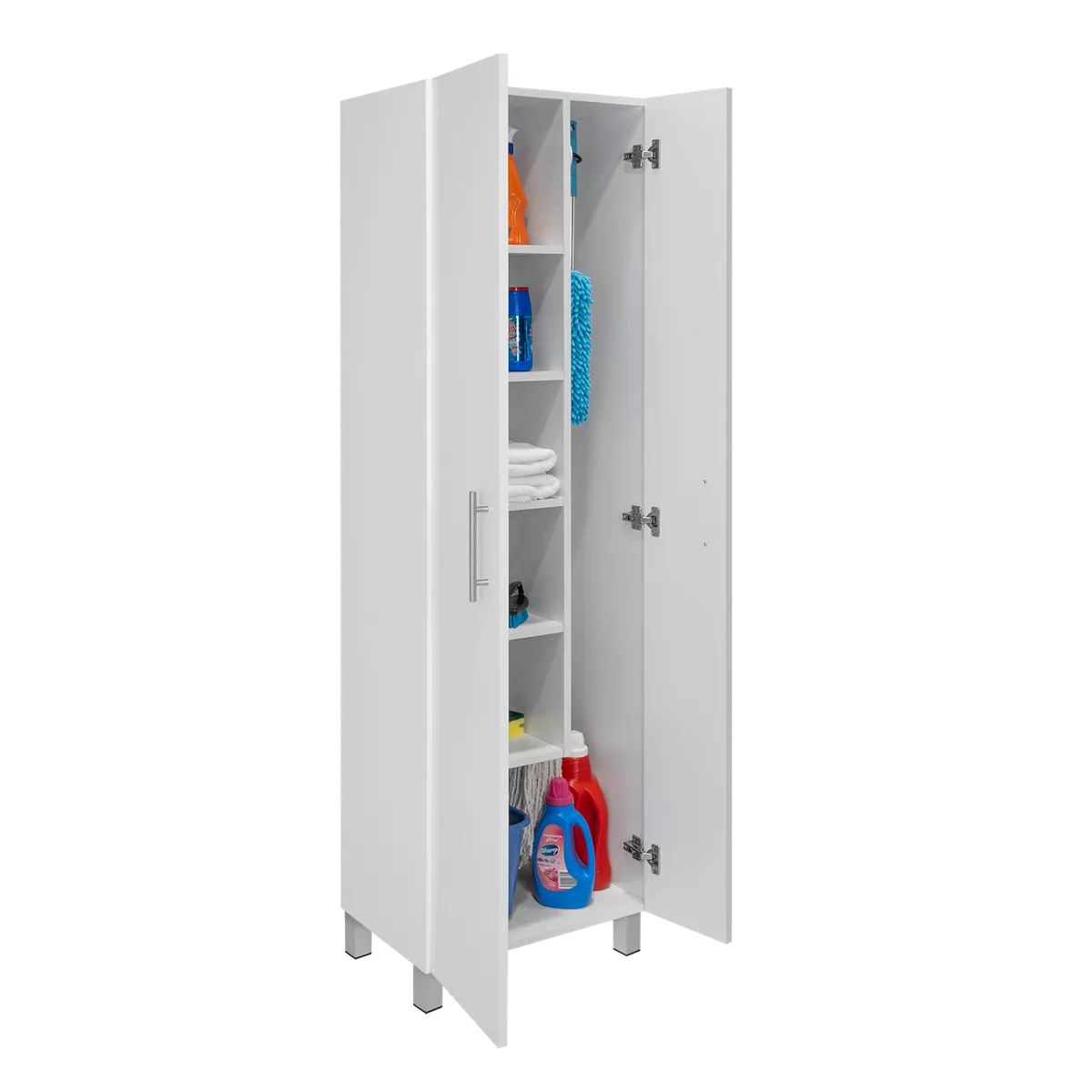 TUHOME - Mueble De Aseo Nala Multiusos 2 Puertas Y Colgadores Blanco