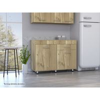Mueble De Cocina Inferior 120 Cm Orion Con Top Melamina Duna Y Blanco
