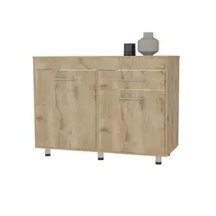 TUHOME - Mueble De Cocina Inferior 120 Cm Orion Con Top Melamina Duna Y Blanco