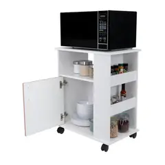 TUHOME - Mueble Para Microondas Bajo Kit 1 Puerta Blanco