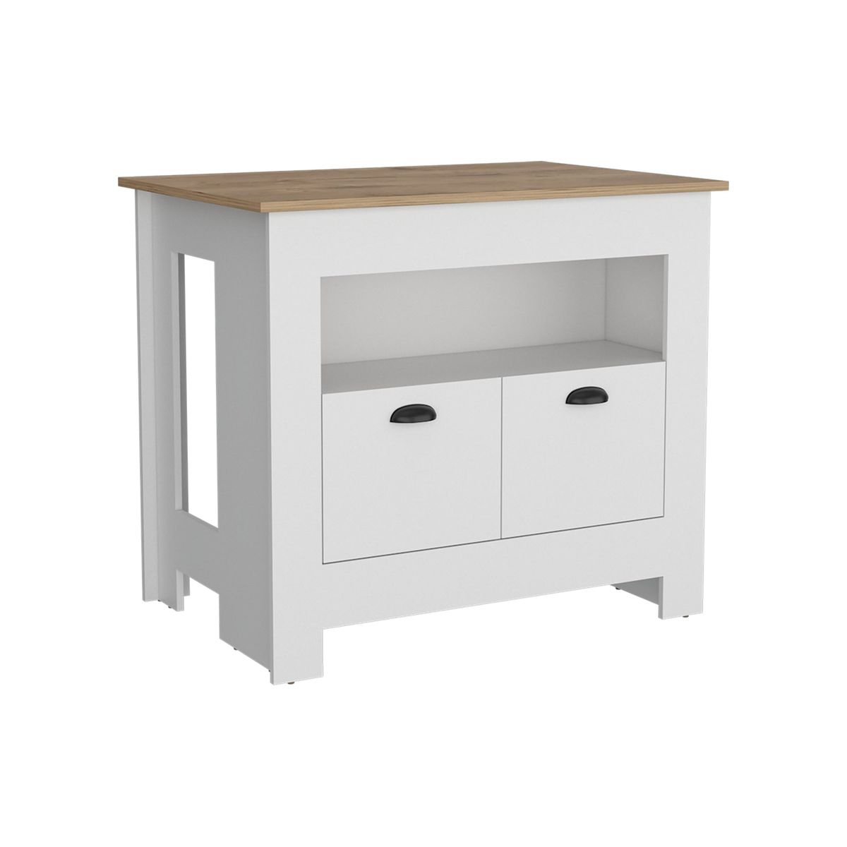 TUHOME - Isla De Cocina Arlet 2 Puertas Blanco Y Macadamia
