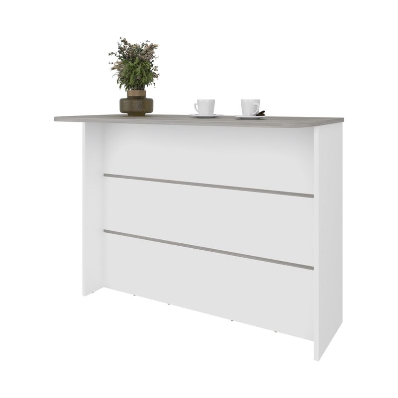 TUHOME - Isla De Cocina Fendi Gris Y Blanco 90x120x60 Cm