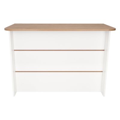 Imagen 2 del producto Isla De Cocina Fendi Blanco Y Castaño 90x120x60 Cm