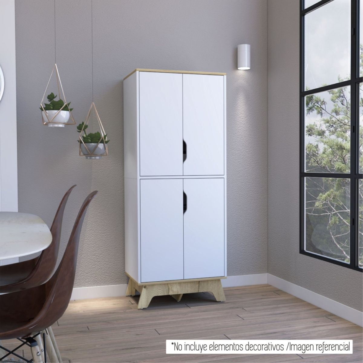 TUHOME - Mueble Alacena 4 Puertas Blanco 90x100x40 cm