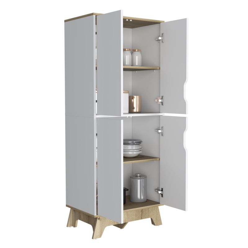 TUHOME - Despensa 4 Puertas Bi-Color Blanco Y Duna 1505x60x40 Cm