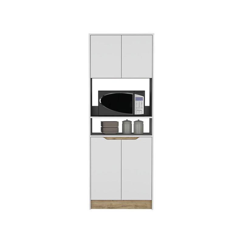 TUHOME - Mueble Para Microondas Alto Soler 4 Puertas Blanco 180x66x40 Cm