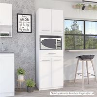 Mueble Para Microondas Manchester 4 Puertas Blanco