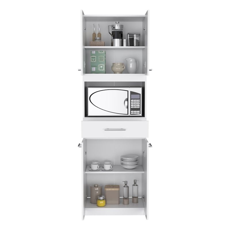 TUHOME - Mueble Para Microondas Manchester 4 Puertas Blanco