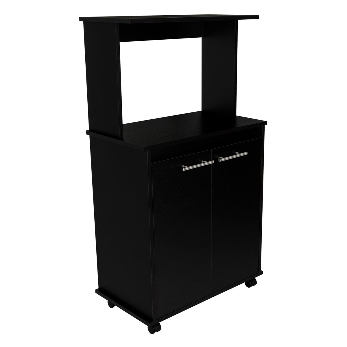 TUHOME - Mueble Microondas 2 Puertas Negro 198x60x51.6 cm