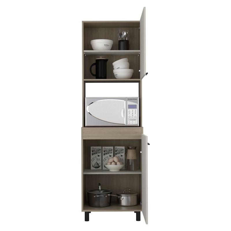 TUHOME - Mueble Para Microondas Gante 2 Puertas Rovere Y Niebla