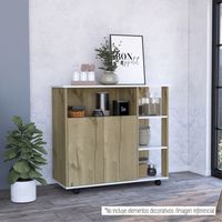 Mueble De Cocina Auxiliar 2 Puertas Duna Y Blanco 90x100x40 Cm