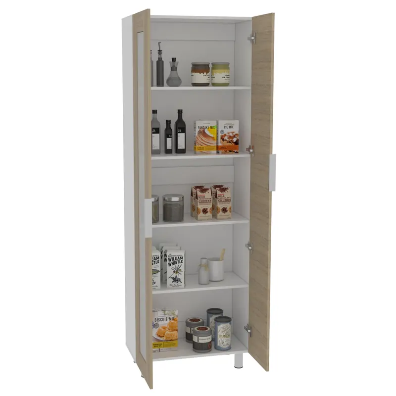 TUHOME - Despensa Fendi  2 Puertas 205x70x358 Cm Rovere Y Blanco