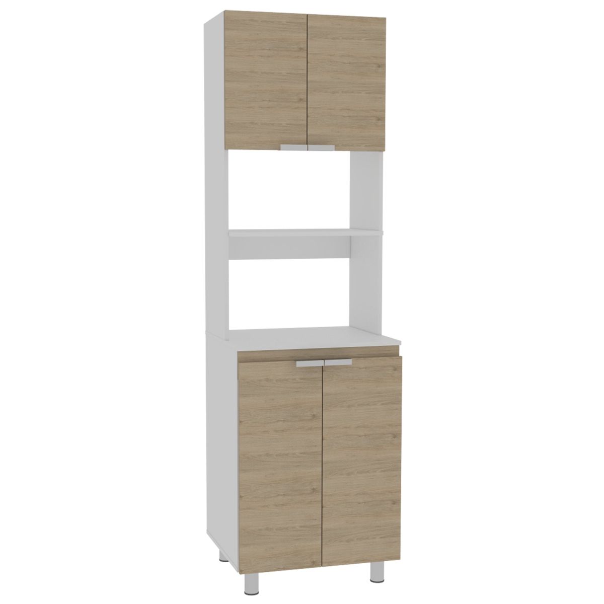 TUHOME - Mueble Microondas 4 Puertas Café Claro 130x65x40 cm