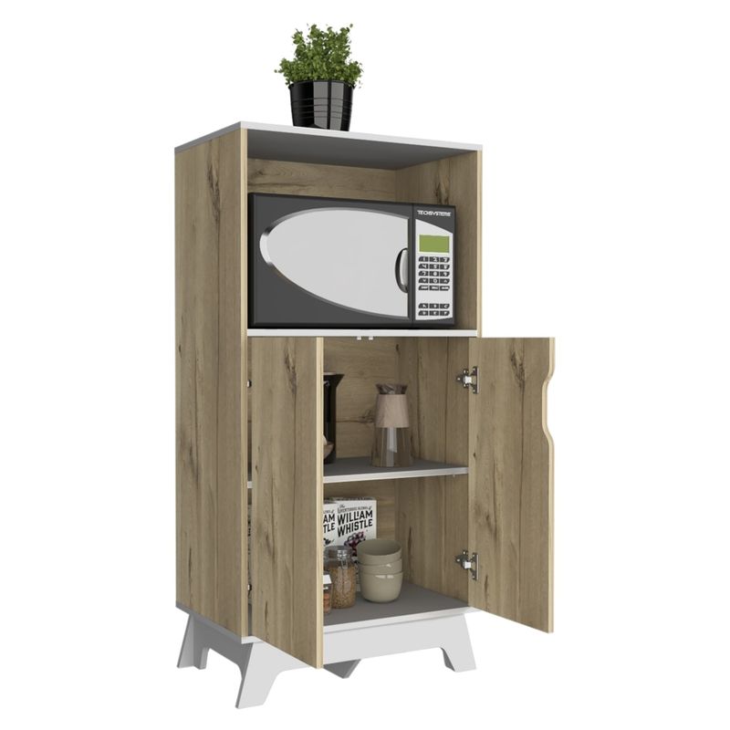 TUHOME - Mueble Para Microondas Bi-Color 130x65x40 Cm Duna Y Blanco